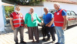 İzmirli Münevver teyze kurbanlık keçisini Türk Kızılaya bağışladı
