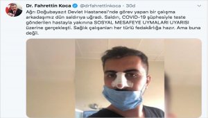 Bakan Koca'dan saldırıya uğrayan sağlık çalışanına destek: