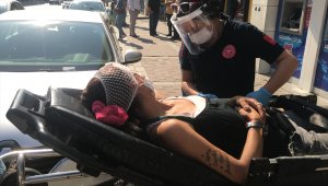 Bursa'da darbedilen kadın banka şubesine sığındı