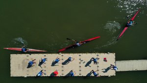Çayda antrenman yapan kano takımı, gözünü Avrupa'ya dikti