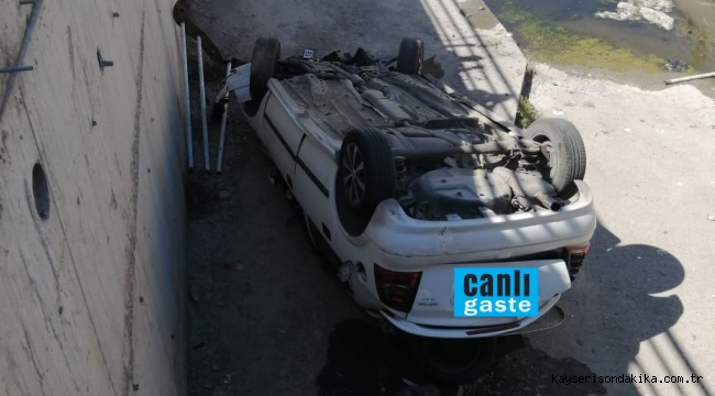 Kayseri Son Dakika Haberi: Ziya Gökalp Mahallesinde araç taşkın kanalına uçtu! 1 kişi yaralandı