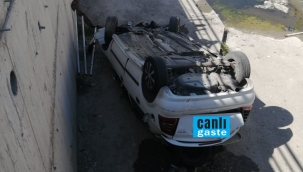 Kayseri Son Dakika Haberi: Ziya Gökalp Mahallesinde araç taşkın kanalına uçtu! 1 kişi yaralandı