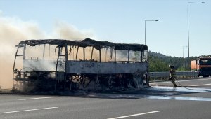 Kuzey Marmara Otoyolu'nda otobüs yangını