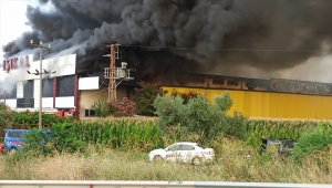 Manisa'da mobilya fabrikasında yangın