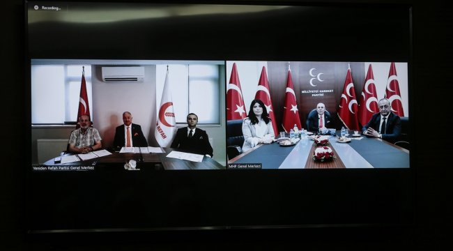 MHP'de partiler arası bayramlaşma videokonferansla yapıldı
