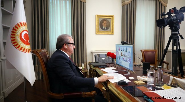 TBMM Başkanı Mustafa Şentop, PAB 5. Dünya Parlamento Başkanları Toplantısında konuştu: