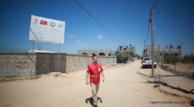 Türk Kızılay Gazze'de kanalizasyon şebekelerini genişletme projesini inceledi