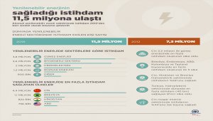 GRAFİKLİ - Yenilenebilir enerjinin sağladığı istihdam 11,5 milyona ulaştı
