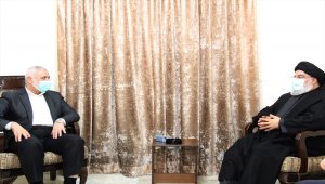Hamas lideri Heniyye ile Nasrallah Beyrut'ta bir araya geldi