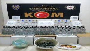 Samsun'da 142 şişe sahte bandrollü içki ele geçirildi