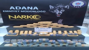 Adana'da bir otomobilde 32 kilo 850 gram eroin ele geçirildi