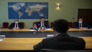 AK Parti'li Yılmaz, Yeni Azerbaycan Partisi heyetini kabulünde konuştu: