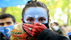 Brüksel'de Çin protestosu