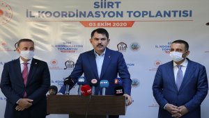 Çevre ve Şehircilik Bakanı Murat Kurum, Siirt'te İl Değerlendirme Toplantısı'ndan sonra konuştu:
