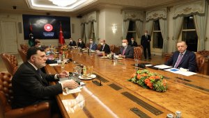 Cumhurbaşkanı Erdoğan'ın, Libya Başbakanı Fayiz es-Serrac'ı kabulü başladı