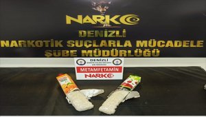 Denizli'de meyve suyu kutusunda metamfetamin ele geçirildi
