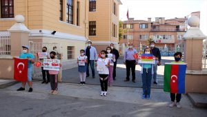 Edirne'de öğrenciler resim ve şiirlerle Azerbaycan'a destek verdi