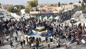 Fransa Cumhurbaşkanı Macron, Suriye'de protesto edildi
