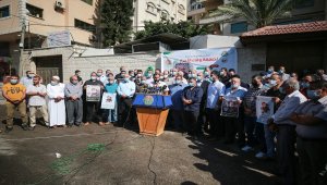  Gazzelilerden esir takasının 9. yılında İsrail hapishanelerindeki Filistinli tutuklulara destek gösterisi