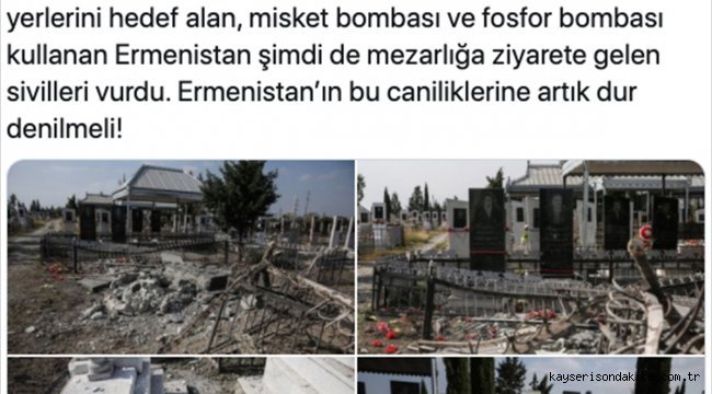 MSB'den mezarlık ziyaretindeki sivilleri vuran Ermenistan'a tepki: