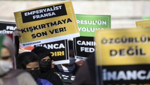 Özgür-Der üyelerinden Fransa Cumhurbaşkanı Macron'un İslam karşıtı söylemlerine tepki
