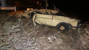 Adana'da otomobil şarampole devrildi: 1 yaralı