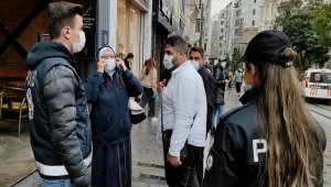 Beyoğlu'nda drone destekli Kovid-19 denetimi yapıldı