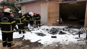 Gaziantep'te üniversite öğrencilerinin geliştirdiği elektrikli otomobil yandı