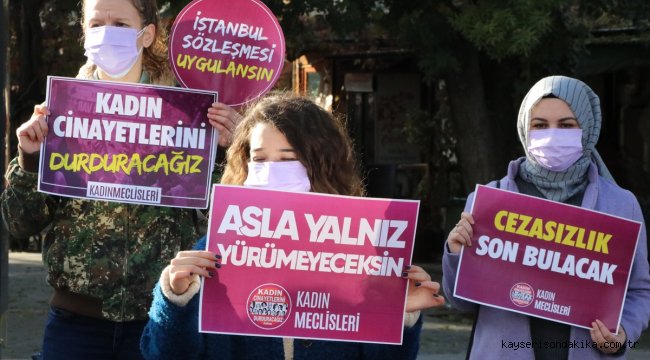 Kayseri'de kadın cinayetleri protesto edildi