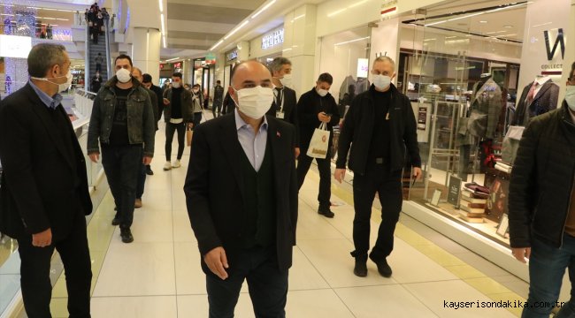 Kayseri Valisi Günaydın'dan alışveriş merkezinde koronavirüs tedbiri denetimi