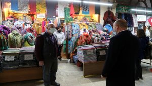Osmanlı mirası tarihi çarşılarda Kovid-19 tedbirleri denetlendi