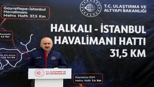  Ulaştırma ve Altyapı Bakanı Karaismailoğlu, Halkalı-İstanbul Havalimanı Metro Hattı'nda açıklama yaptı: