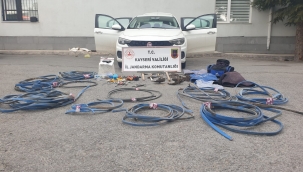 Kayseri Son Dakika Asayiş: 4 ilçede sulama ve telekomünikasyon kabloları çalan 2 kişi yakalandı