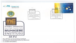 PTT, "İstanbul Üniversitesi İşletme Fakültesi Muhasebe Enstitüsü 50. Yıl" konulu özel gün zarfını tedavüle sundu