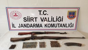 Siirt kırsalında PKK'lı teröristlere ait silah ve mühimmat ele geçirildi