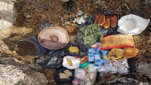 Adıyaman'da teröristlere ait yaşam malzemeleri ele geçirildi