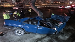 Bursa'da ağaca çarpan otomobilin sürücüsü ağır yaralandı