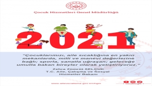 Devlet korumasındaki çocukların eserleri 2021 yılı takvimini süsledi