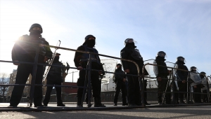 Kuzey Makedonya'da düzenlenen protestoda gerginlik yaşandı