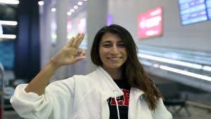 Rekortmen dalışçı Fatma Uruk yurda döndü