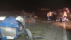 Samsun'da otomobille çarpışan traktörün sürücüsü öldü