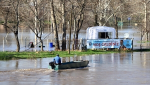 Tunca Nehri'nin taşmasıyla Kırkpınar Er Meydanı sular altında kaldı