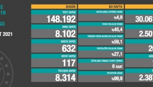 3 Şubat 2021 Türkiye korona virüs tablosu: 117 can kaybı, 8 bin 102 yeni vaka