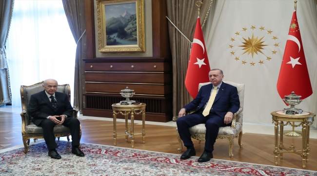 Cumhurbaşkanı Erdoğan'ın MHP Genel Başkanı Bahçeli ile görüşmesi başladı