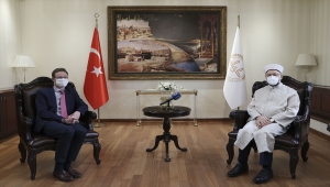 Diyanet İşleri Başkanı Erbaş, AB Türkiye Delegasyonu Başkanı Meyer-Landrut ile görüştü: