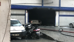 İstanbul'da oto tamirhanesinde yangın