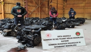 Kayseri'de kaçak lüks araç motorları ele geçirildi