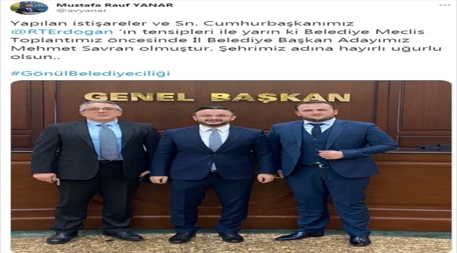Nevşehir Belediye Başkanlığı seçimi için AK Parti'nin adayı Mehmet Savran oldu