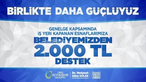 Ordu'da salgın nedeniyle iş yeri kapanan esnafa 2 bin lira destek verilecek