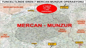 Tunceli'de 1062 personelin katılımıyla "Eren-7 Mercan-Munzur Operasyonu" başlatıldı